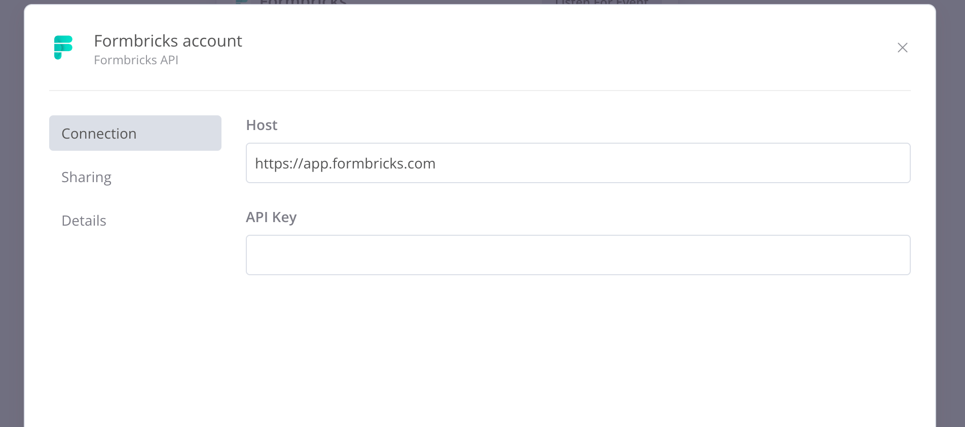 Add host and api key