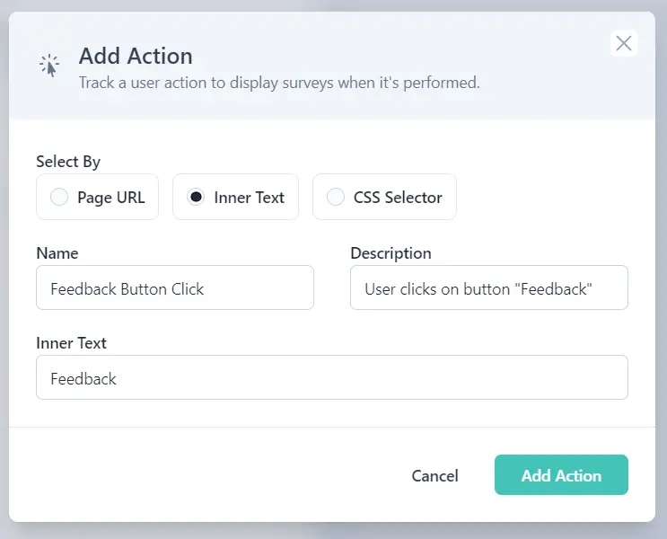 Add HTML action
