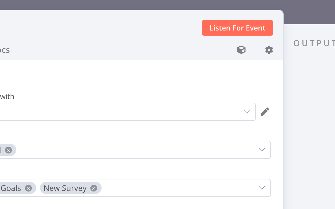 Listen for event