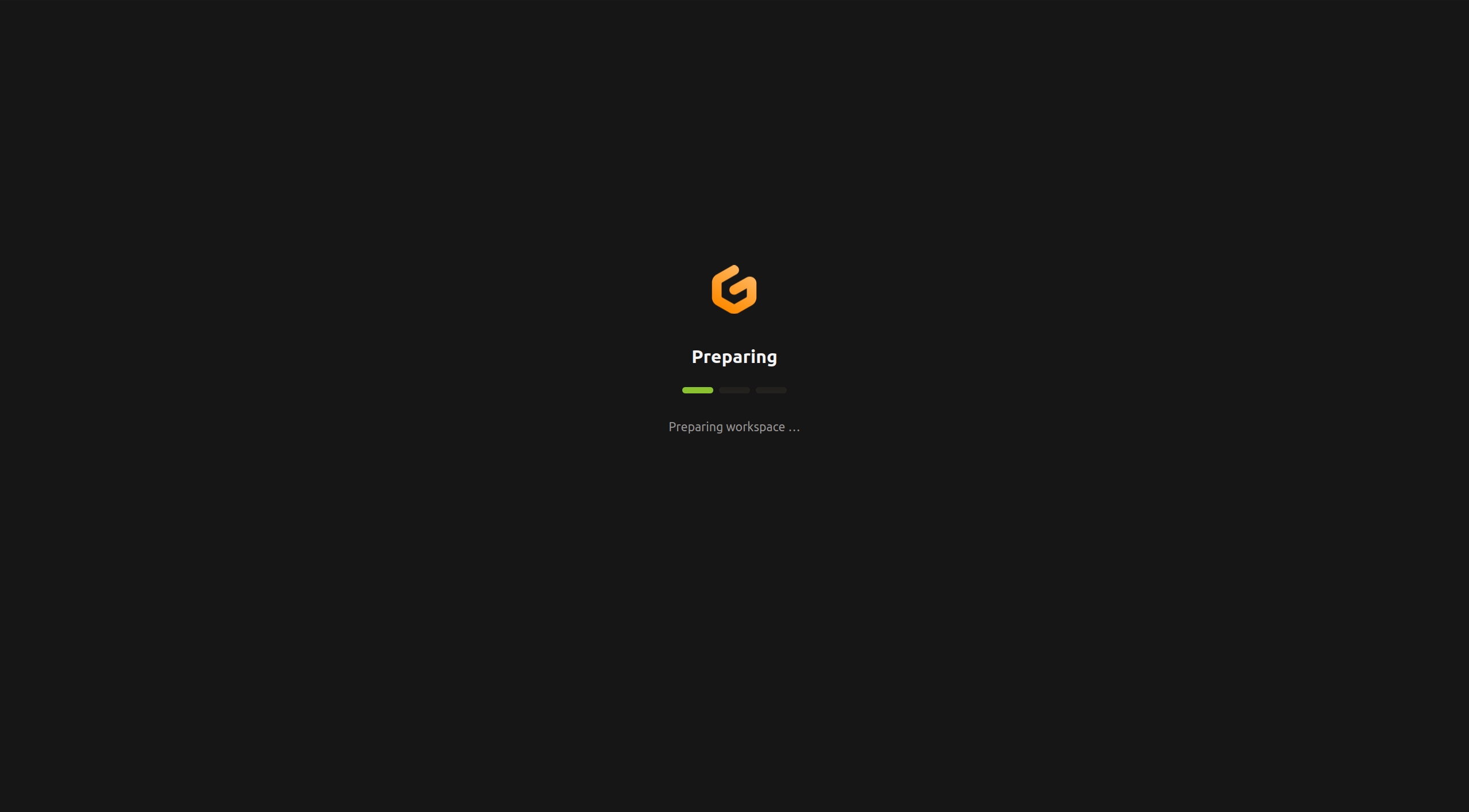 Gitpod Preparing workspace Page
