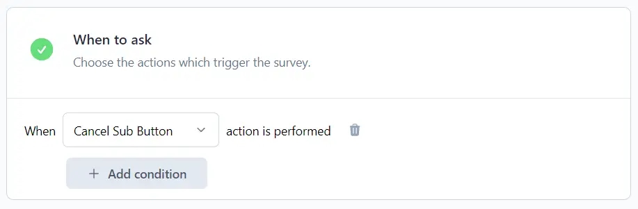 Select feedback button action