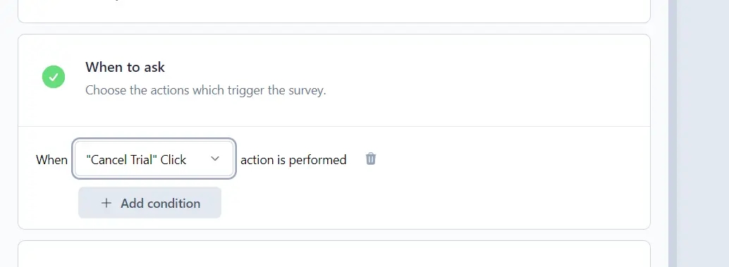 Select feedback button action