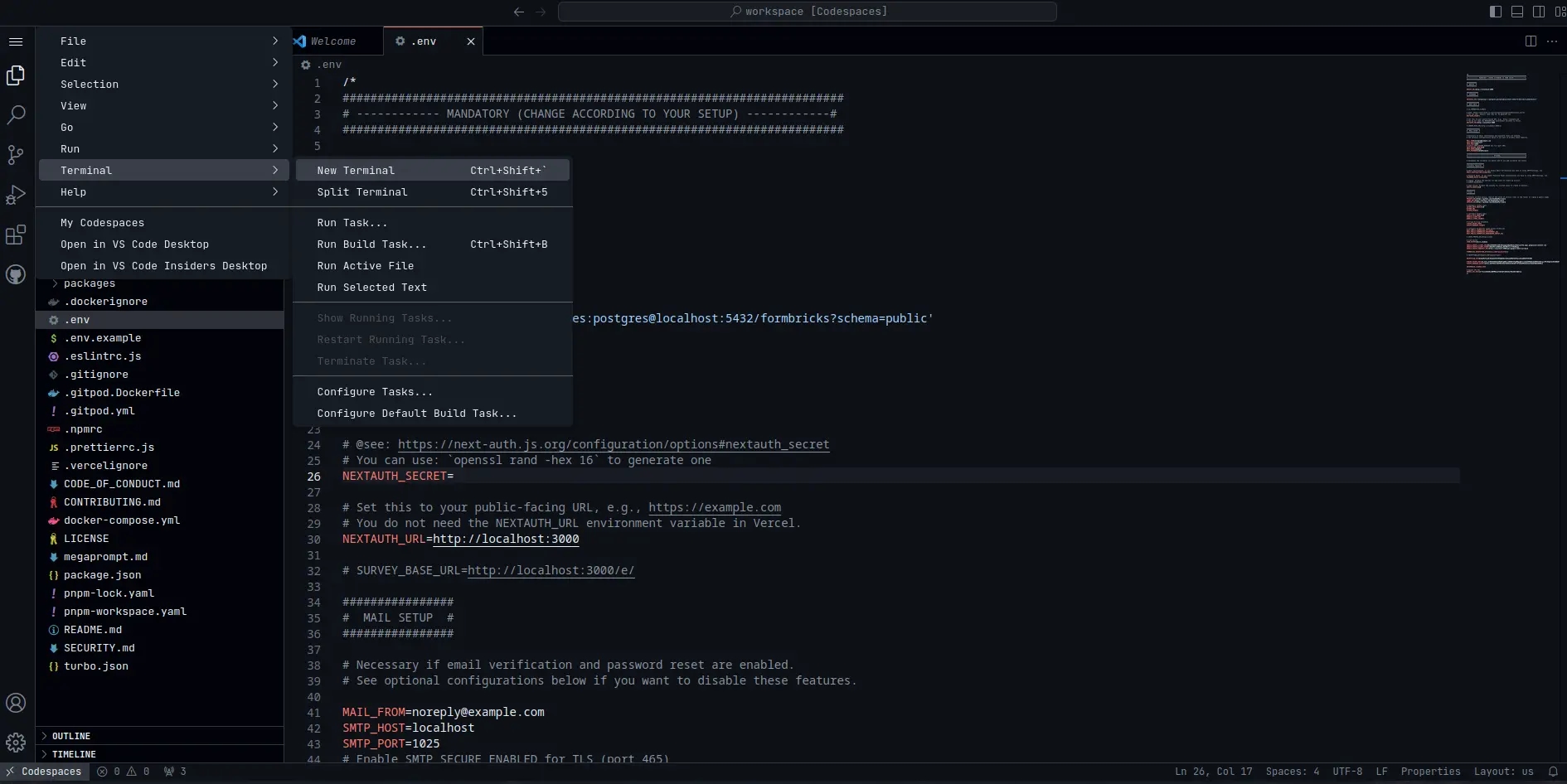Github Codespace Open Terminal