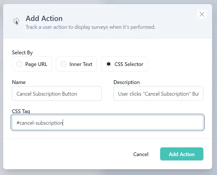 Set the trigger by CSS Selector